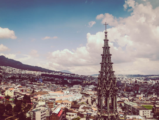Quito view from Basilica Del Voto Nacional , Ecuador